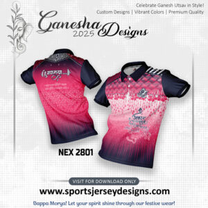 NEX 2801 Ganesha Festival Design for Sublimation Print: Pink And Navy Blue