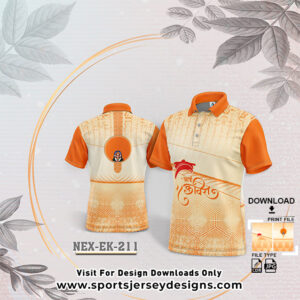 NEX-EK-211  WITH ORANGE AND WHITE GRADIENT EKVIRA AAI PALKHI SUBLIMATION JERSEY DESIGN