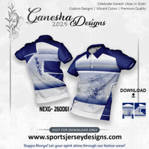NEXG- 260061 Ganesha Festival Design for Sublimation Print: Royal Blue And White