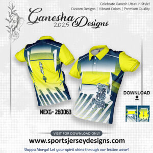 NEXG- 260063  Ganesha Festival Design for Sublimation Print: Air Force And Lemon Yellow