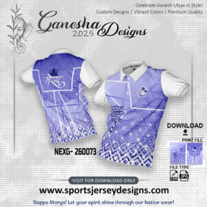 NEXG- 260073  Ganesha Festival Design for Sublimation Print: Lavender And White