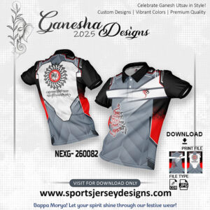 NEXG- 260082 Ganesha Festival Design for Sublimation Print: Grey And Black