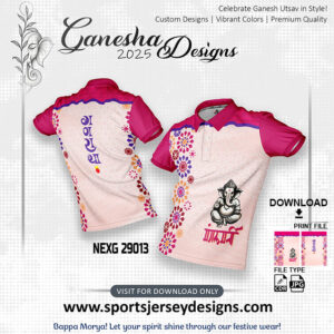 NEXG 29013 Ganesha Festival Design for Sublimation Print: Peach And Magenta