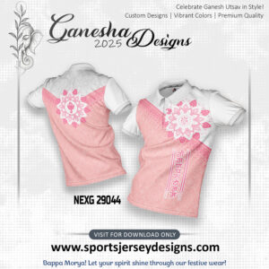 NEXG 29044Ganesha Festival Design for Sublimation Print: Baby Pink And White