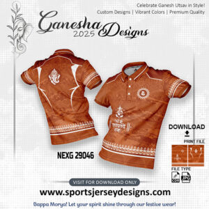 NEXG 29046 Ganesha Festival Design for Sublimation Print: Brown And White