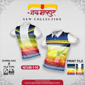 NEXJB-110 Jay Malhar Design for Sublimation Print: Red And Navy Blue