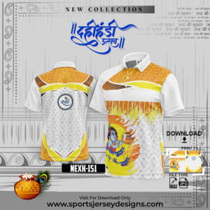 NEXK151 Dahi Handi Festival Jersey Design In Gold Yellow And White