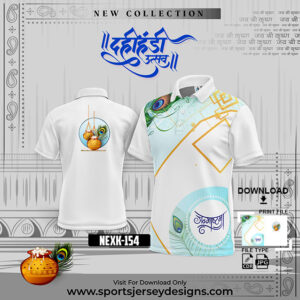 NEXK154 Dahi Handi Festival Jersey Design In Light Green And White