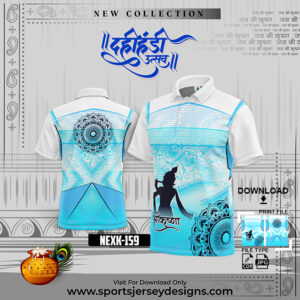 NEXK159 Dahi Handi Festival Jersey Design In Fiozi And White