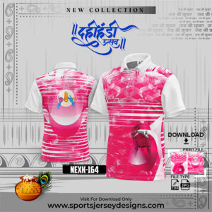 NEXK164 Dahi Handi Festival Jersey Design In Pink And White