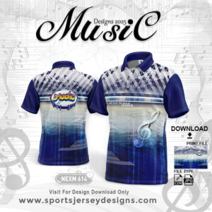 NEXM 614 MUSICAL BANJO GROUP SUBLIMATION JERSEY DESIGN IN ROYAL BLUE AND WHITE COLOR
