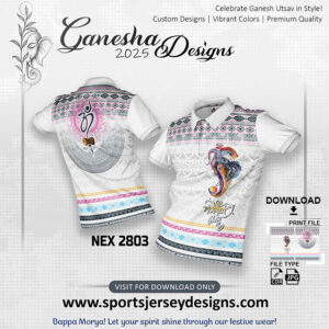 NEXG 2803 Ganesha Festival Design for Sublimation Print: White And Textures