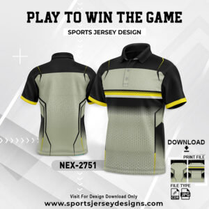 NEX-2751 GREY AND BLACK GRADIENT SPORTSWEAR SUBLIMATION JERSEY DESIGN