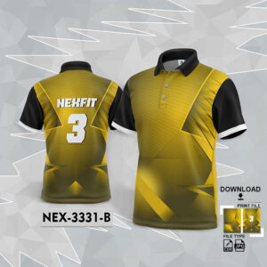 NEX-3331-B YELLOW AND BLACK GRADIENT SPORTSWEAR SUBLIMATION JERSEY DESIGN