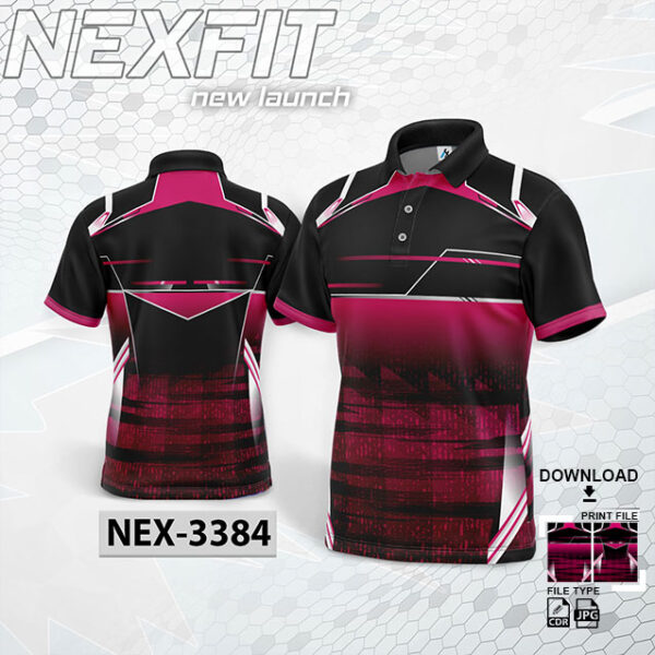 NEX-3384 PINK AND BLACK GRADIENT SPORTSWEAR SUBLIMATION JERSEY DESIGN