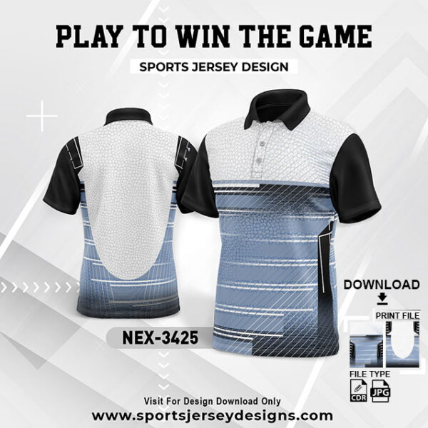 NEX-3425 GREY AND WHITE GRADIENT SPORTSWEAR SUBLIMATION JERSEY DESIGN
