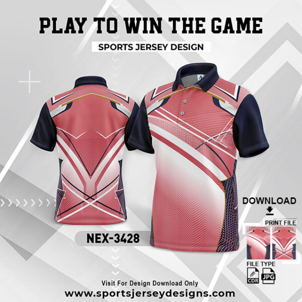 NEX-3428 PEACH AND NAVY BLUE GRADIENT SPORTSWEAR SUBLIMATION JERSEY DESIGN