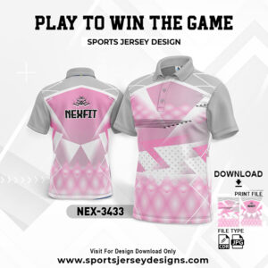 NEX-3433 LIGHT AND LIGHT GREY GRADIENT SPORTSWEAR SUBLIMATION JERSEY DESIGN