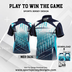 NEX-3434 BLUE AND NAVY BLUE GRADIENT SPORTSWEAR SUBLIMATION JERSEY DESIGN