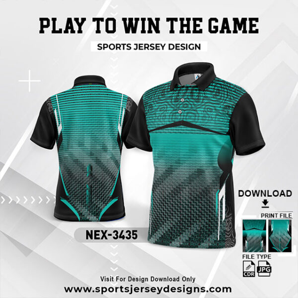 NEX-3435 GREEN AND BLACK GRADIENT SPORTSWEAR SUBLIMATION JERSEY DESIGN