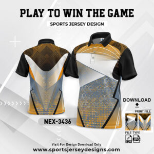 NEX-3436 ORANGE AND BLACK GRADIENT SPORTSWEAR SUBLIMATION JERSEY DESIGN