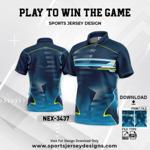 NEX-3437 INDIA BLUE AND NAVY BLUE GRADIENT SPORTSWEAR SUBLIMATION JERSEY DESIGN