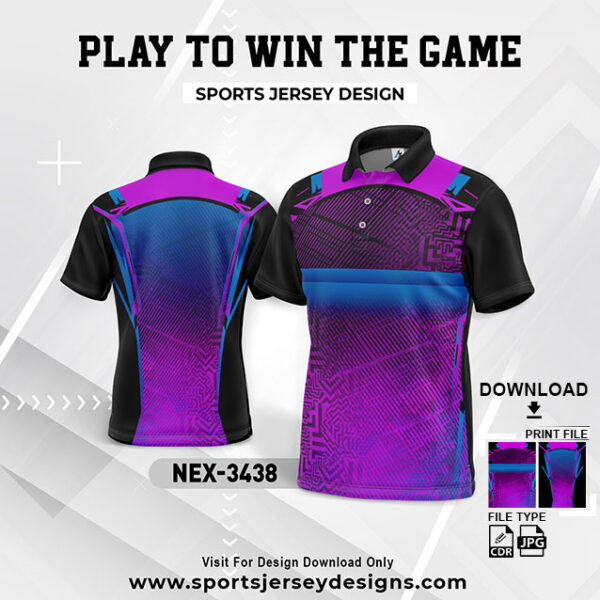 NEX-3438 PINK AND BLACK GRADIENT SPORTSWEAR SUBLIMATION JERSEY DESIGN