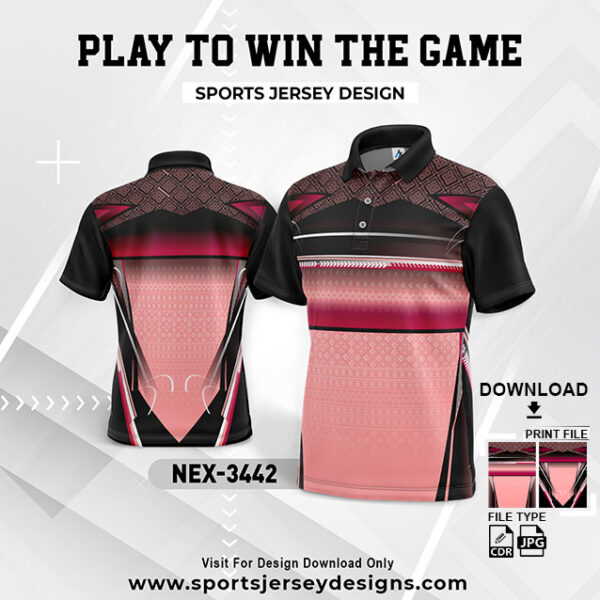NEX-3442 BABY PINK AND NAVY BLUE GRADIENT SPORTSWEAR SUBLIMATION JERSEY DESIGN
