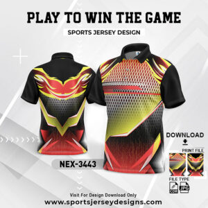 NEX-3443 RED AND BLACK GRADIENT SPORTSWEAR SUBLIMATION JERSEY DESIGN
