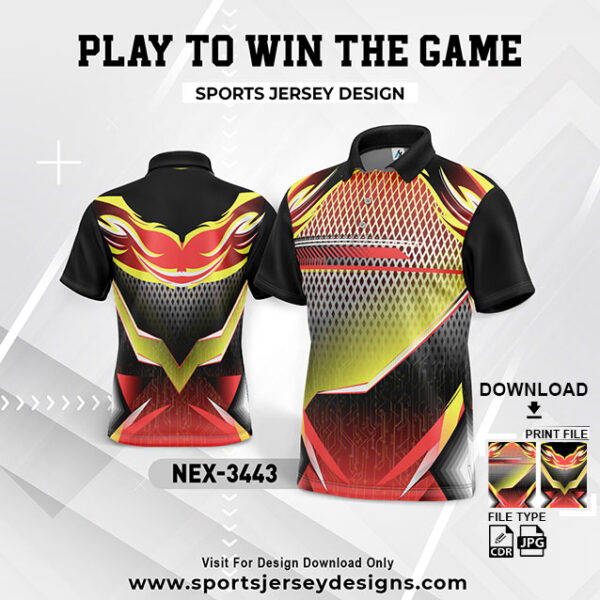NEX-3443 RED AND BLACK GRADIENT SPORTSWEAR SUBLIMATION JERSEY DESIGN