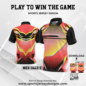 NEX-3443-2 RED,YELLOW AND BLACK GRADIENT SPORTSWEAR SUBLIMATION JERSEY DESIGN