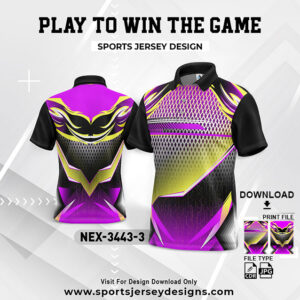 NEX-3443-3 PURLE AND BLACK GRADIENT SPORTSWEAR SUBLIMATION JERSEY DESIGN