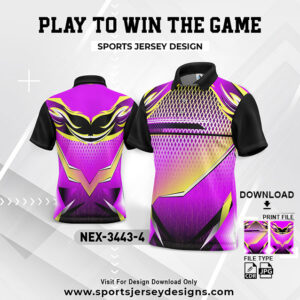 NEX-3443-4 PURPLE,YELLOW AND BLACK GRADIENT SPORTSWEAR SUBLIMATION JERSEY DESIGN