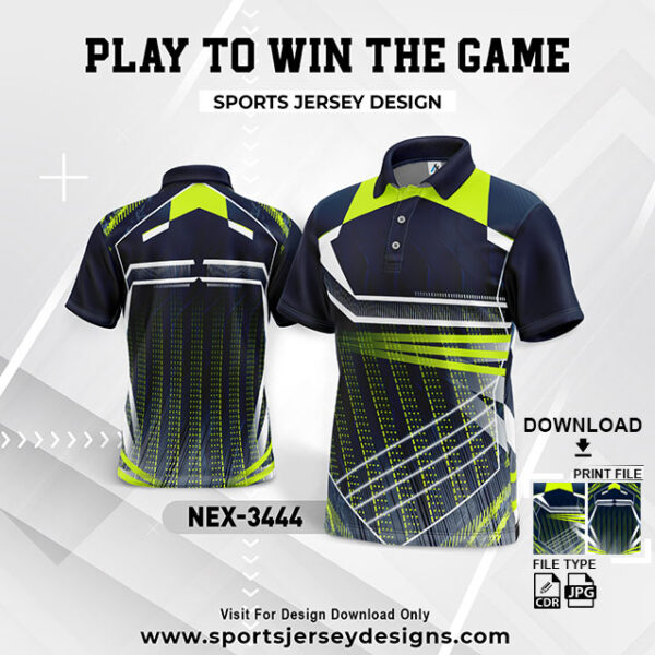 NEX-3444 GREEN AND NAVY BLUE GRADIENT SPORTSWEAR SUBLIMATION JERSEY DESIGN