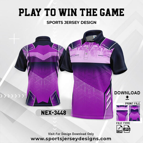 NEX-3448 PURPLE AND NAVY BLUE GRADIENT SPORTSWEAR SUBLIMATION JERSEY DESIGN