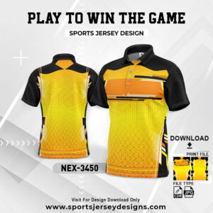 NEX-3450 YELLOW AND BLACK GRADIENT SPORTSWEAR SUBLIMATION JERSEY DESIGN