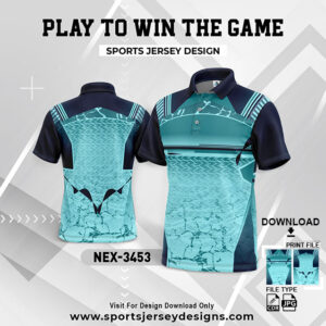 NEX-3453 BLUE AND NAVY BLUE GRADIENT SPORTSWEAR SUBLIMATION JERSEY DESIGN