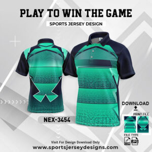 NEX-3454 GREEN AND NAVY BLUE GRADIENT SPORTSWEAR SUBLIMATION JERSEY DESIGN