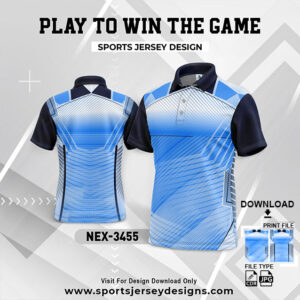 NEX-3455 SKY BLUE AND NAVY BLUE GRADIENT SPORTSWEAR SUBLIMATION JERSEY DESIGN