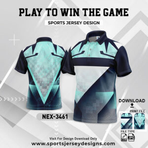 NEX-3461 LIGHT GREEN AND NAVY BLUE GRADIENT SPORTSWEAR SUBLIMATION JERSEY DESIGN