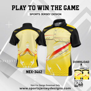 NEX-3462 YELLOW AND BLACK GRADIENT SPORTSWEAR SUBLIMATION JERSEY DESIGN