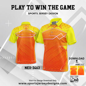 NEX-3463 ORANGE AND YELLOW GRADIENT SPORTSWEAR SUBLIMATION JERSEY DESIGN