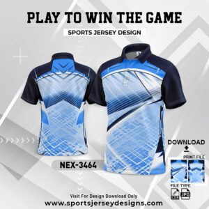 NEX-3464 SKY BLUE,NAVY BLUE AND WHITE GRADIENT SPORTSWEAR SUBLIMATION JERSEY DESIGN