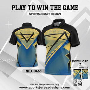 NEX-3465 INDIA BLUE AND BLACK GRADIENT SPORTSWEAR SUBLIMATION JERSEY DESIGN