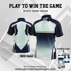 NEX-3466 LIGHT GREEN AND NAVY BLUE GRADIENT SPORTSWEAR SUBLIMATION JERSEY DESIGN