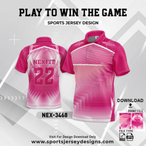 NEX-3468 PINK AND WHITE GRADIENT SPORTSWEAR SUBLIMATION JERSEY DESIGN