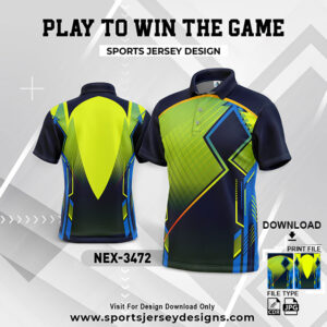 NEX-3472 PISTA GREEN AND NAVY BLUE GRADIENT SPORTSWEAR SUBLIMATION JERSEY DESIGN