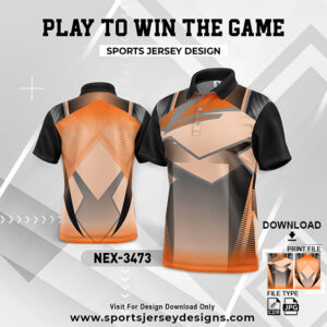 NEX-3473 LIGHT ORNGE AND BLACK GRADIENT SPORTSWEAR SUBLIMATION JERSEY DESIGN