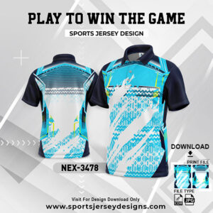 NEX-3478 BLUE AND NAVY BLUE GRADIENT SPORTSWEAR SUBLIMATION JERSEY DESIGN