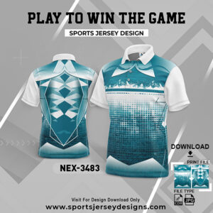 NEX-3483 RAMA GREEN AND WHITE GRADIENT SPORTSWEAR SUBLIMATION JERSEY DESIGN
